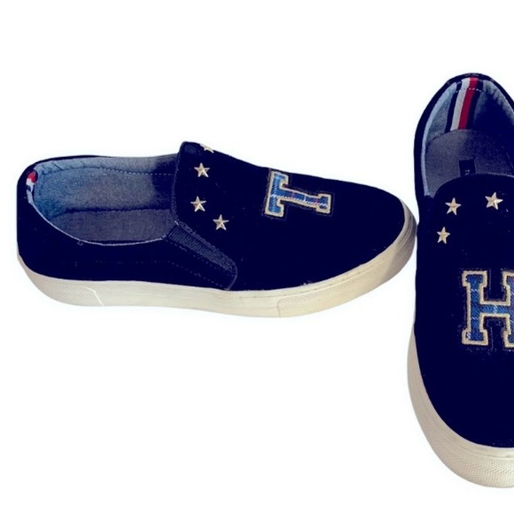 Tommy Hilfiger Black Velvet Soda Slip Ons Sz 9 - Picture 3 of 8